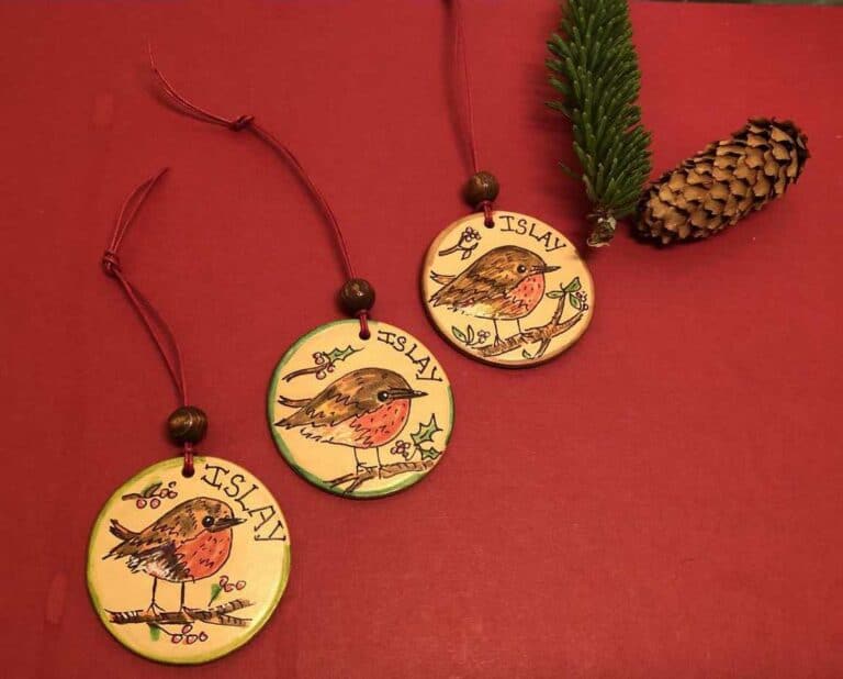 Handmade Genuine Leather Robin Christmas Decorations