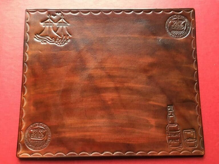 Genuine Leather Mouse Mat - handmade by Islay Celtic Craft Shop