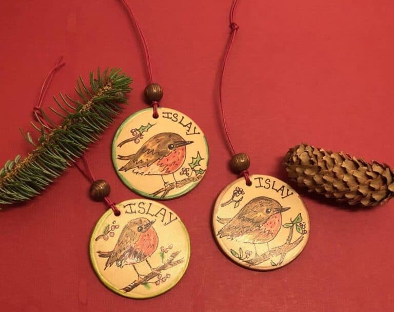 Handmade Genuine Leather Robin Christmas Decorations
