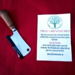 Cleaver Style Cheese Knife with hand turned Hardwood handle