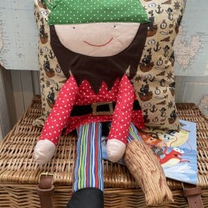 Novelty Children's Book Cushion - Pirate with wooden leg - handmade by SHetland by Sheila Hankin (view 2)