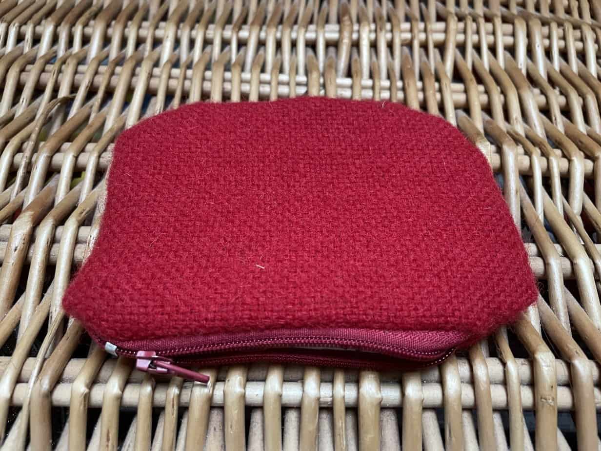 Shetland Tweed Coin Purse - Red Tweed - handmade by SHetland by Sheila Hankin