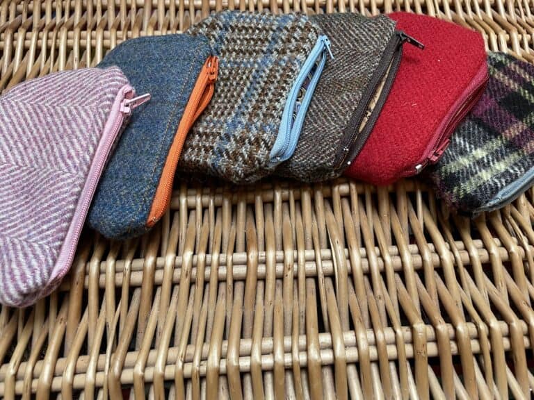 Shetland tweed coin purse - pink herringbone - handmade by SHetland by Sheila Hankin (view 4)