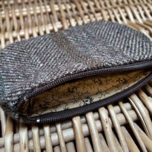 Shetland Tweed Coin Purse - brown and cream earth colour - handmade by SHetland by Sheila Hankin (view 4)