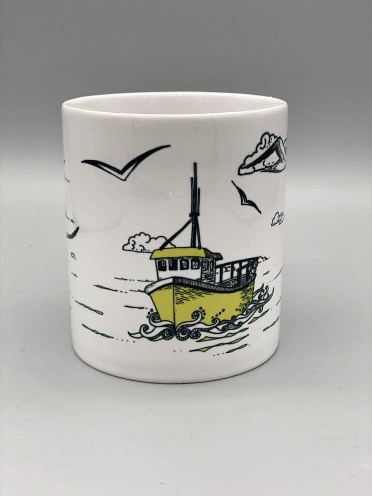 Yellow Boat - handmade by Fishing Float Art