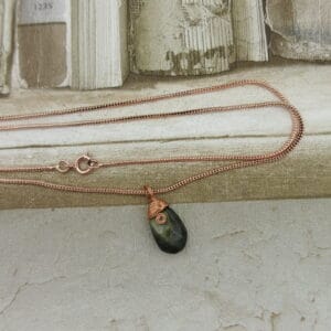 Aurora Pendant, Labradorite, Necklace, Rose Gold Plated - Image 2