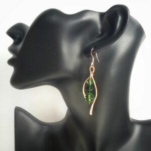 'Buds in Springtime' Copper Drop Hook Earrings - Image 2