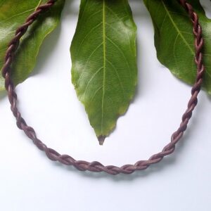 Unisex Leather Twist Braid Necklace - handmade by Quiet Space Arts (view 2)