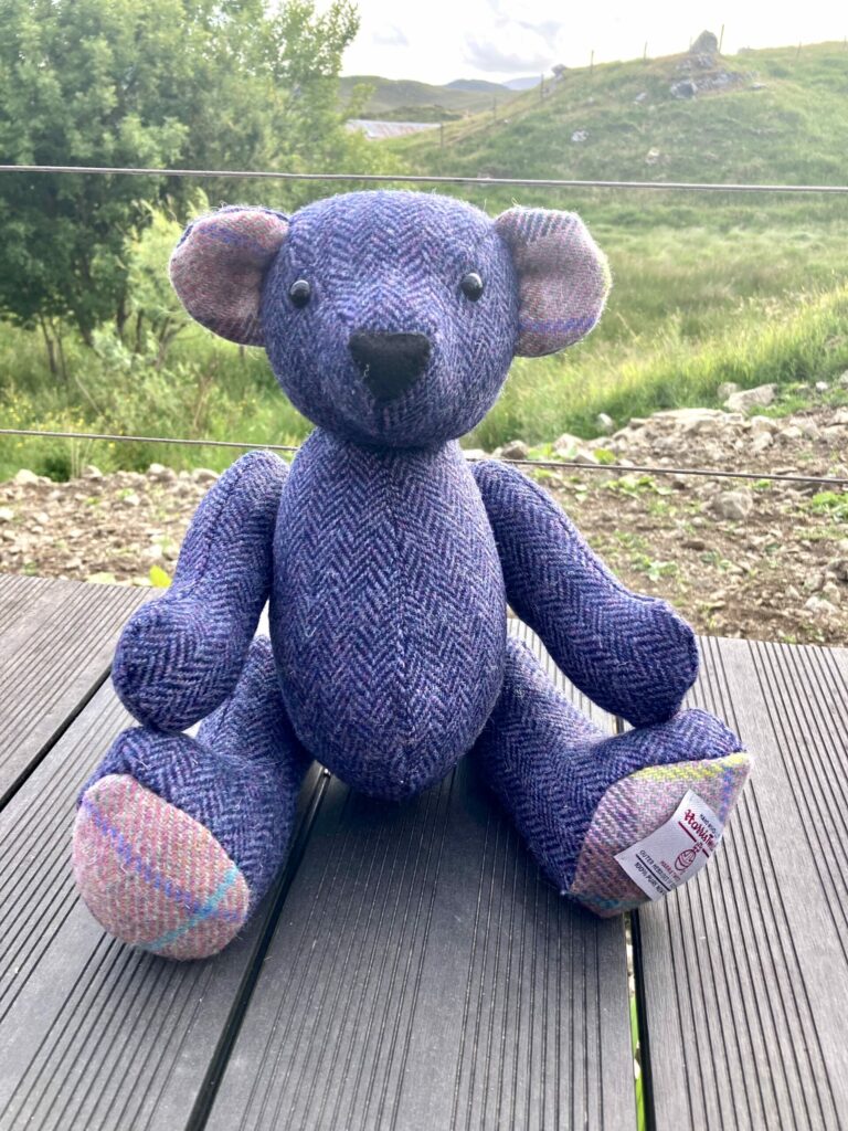 Harris Tweed Heirloom Bear - Purple Herringbone
