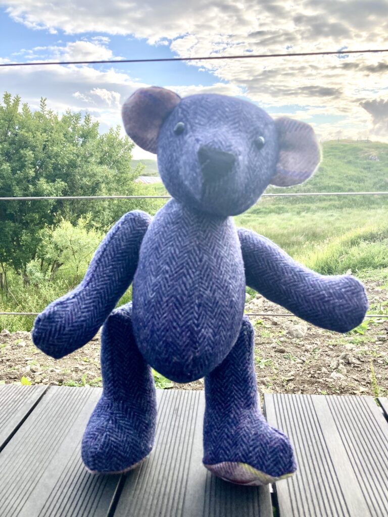 Harris Tweed Heirloom Bear - Purple Herringbone