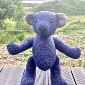 Harris Tweed Heirloom Bear - Purple Herringbone - Image 4