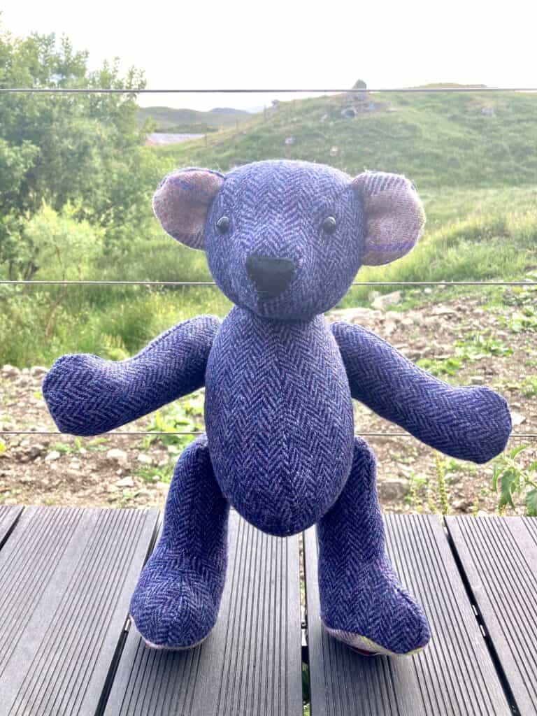 Harris Tweed Heirloom Bear - Purple Herringbone
