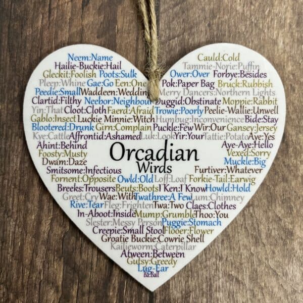 Orcadian Wirds Wooden Heart - handmade by Claire Kirkpatrick Art