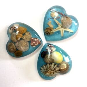 Chunky love heart beach brooch, resin jewellery from Shetland. - handmade by Sarah Kay Arts (view 2)