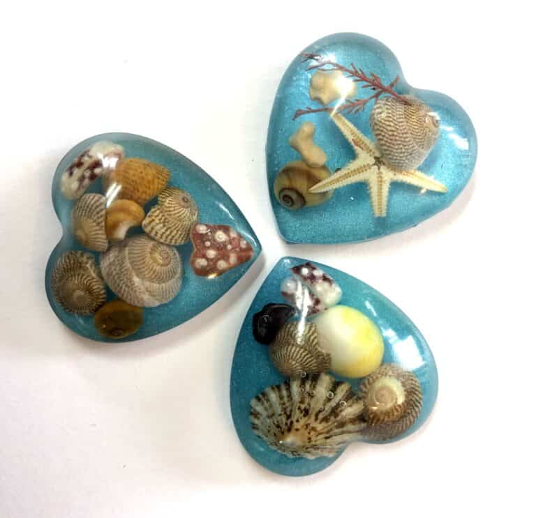 Chunky love heart beach brooch, resin jewellery from Shetland. - handmade by Sarah Kay Arts (view 2)