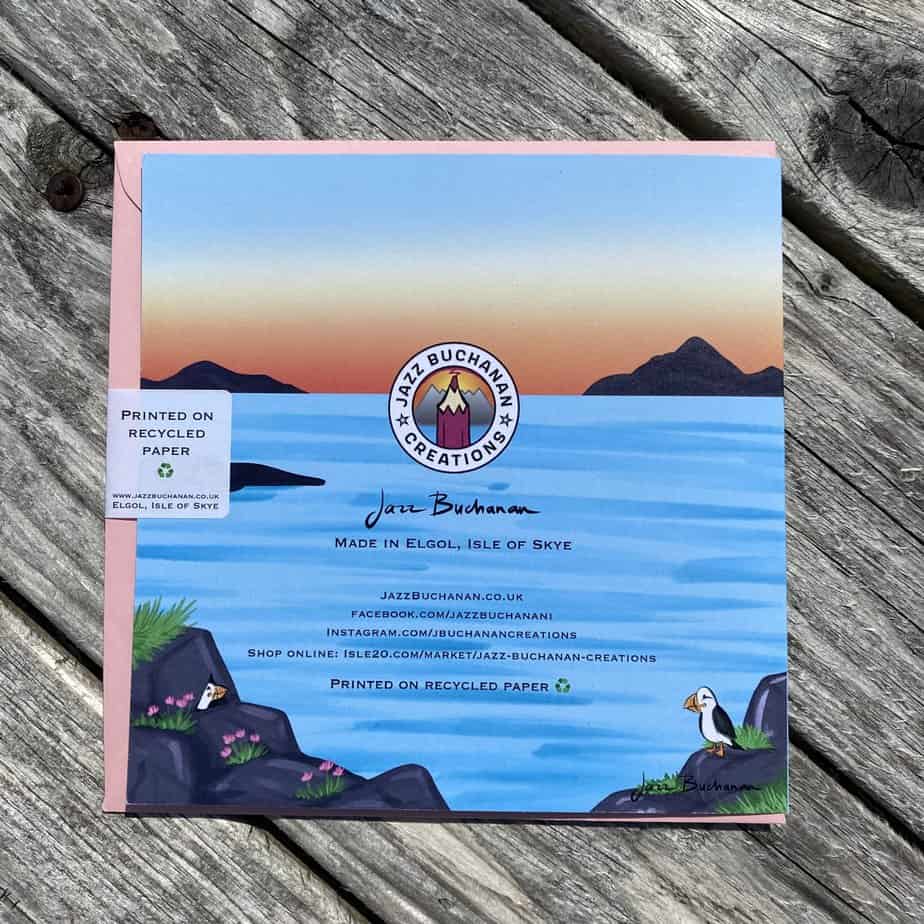 Puffin birthday card in English and Scottish Gaelic - Image 2