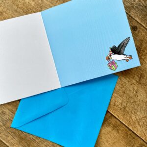 Puffin birthday card in English and Scottish Gaelic - Image 4