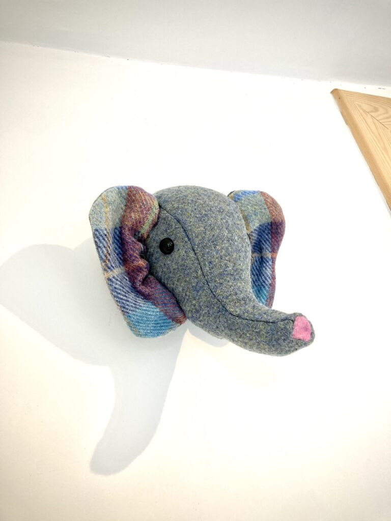 Harris Tweed elephant wall hanging