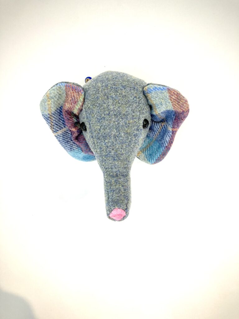 Harris Tweed elephant wall hanging