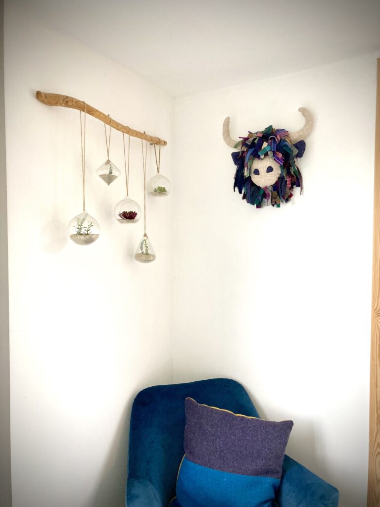 Harris tweedy. Scruffy moo wall hanging/bust- made to order - handmade by Tide and Thistle (view 7)