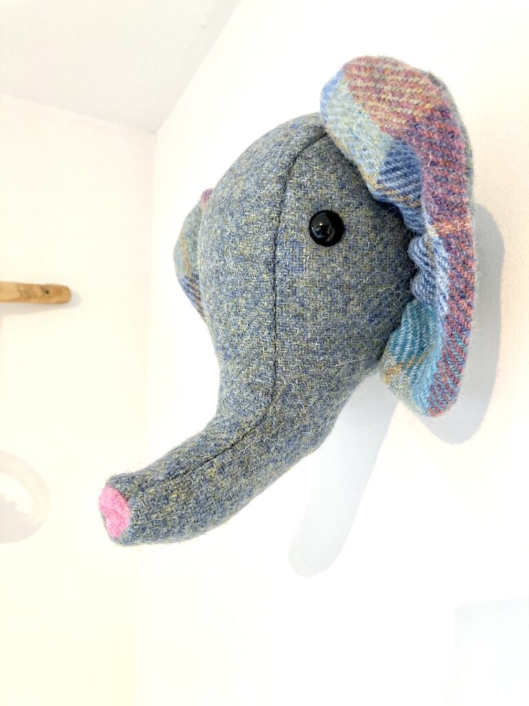 Harris Tweed elephant wall hanging