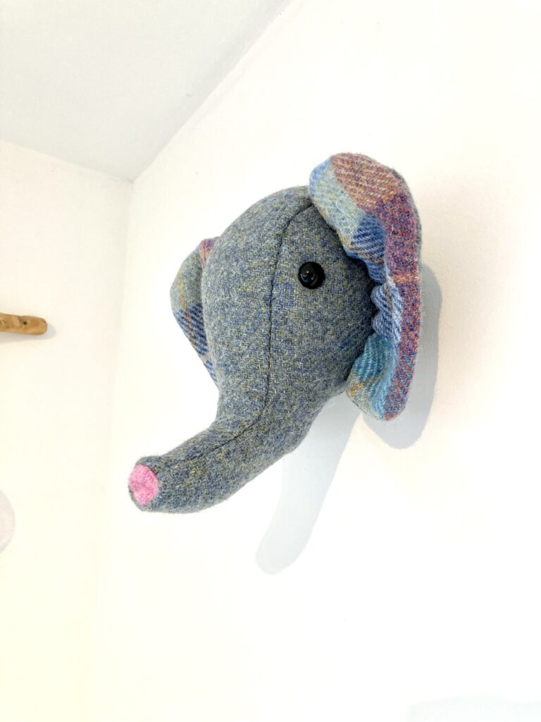 Harris Tweed elephant wall hanging