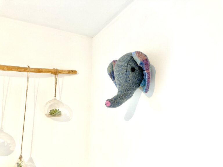 Harris Tweed elephant wall hanging