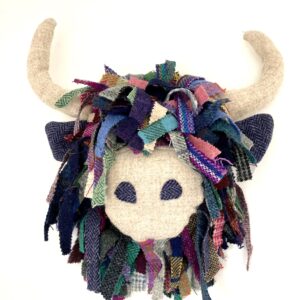 Harris tweedy. Scruffy moo wall hanging/bust- made to order - handmade by Tide and Thistle (view 3)