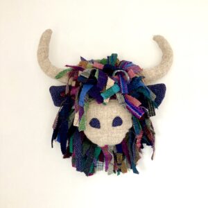 Harris tweedy. Scruffy moo wall hanging/bust- made to order - handmade by Tide and Thistle (view 2)