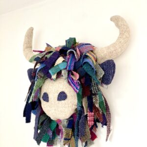 Harris tweedy. Scruffy moo wall hanging/bust- made to order - handmade by Tide and Thistle (view 4)