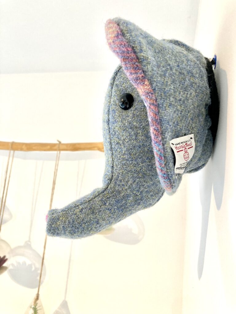 Harris Tweed elephant wall hanging