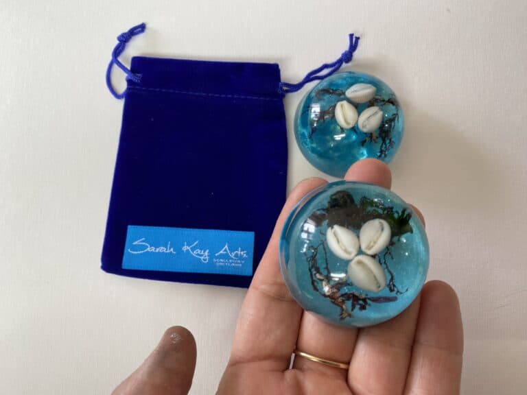 Cowrie Shell Dome Ornament - handmade by Sarah Kay Arts (view 4)