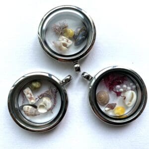 Beach treasure locket - handmade by Sarah Kay Arts (view 3)