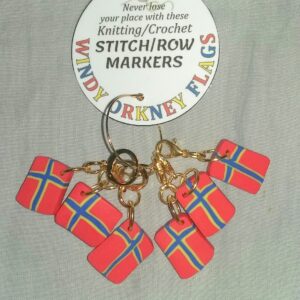 6 x Windy Orkney Flag Stitch Markers - handmade by Quiet Space Arts (view 4)