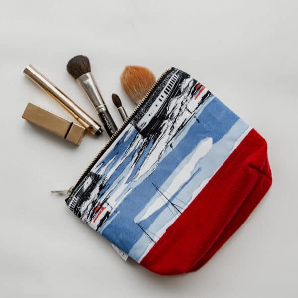 Waverley Wash/Cosmetic Bag - Blue and Red
