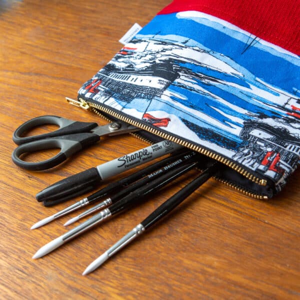 Waverley Wash/Cosmetic Bag - Blue and Red