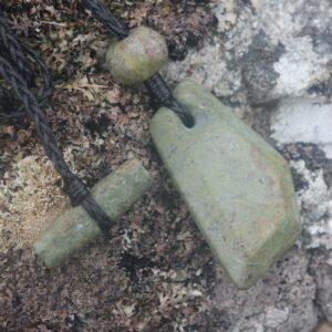 Hebridean Greenstone Tripartite Pendant - handmade by Gneiss Things (view 2)