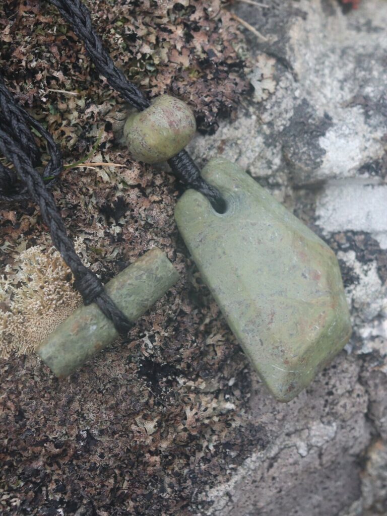 Hebridean Greenstone Tripartite Pendant - handmade by Gneiss Things (view 2)