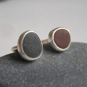 Adjustable pebble Ring Handmade in Recycled Sterling Silver
