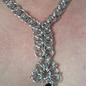 Chainmaille Viking Helm Flower Necklace - Image 3