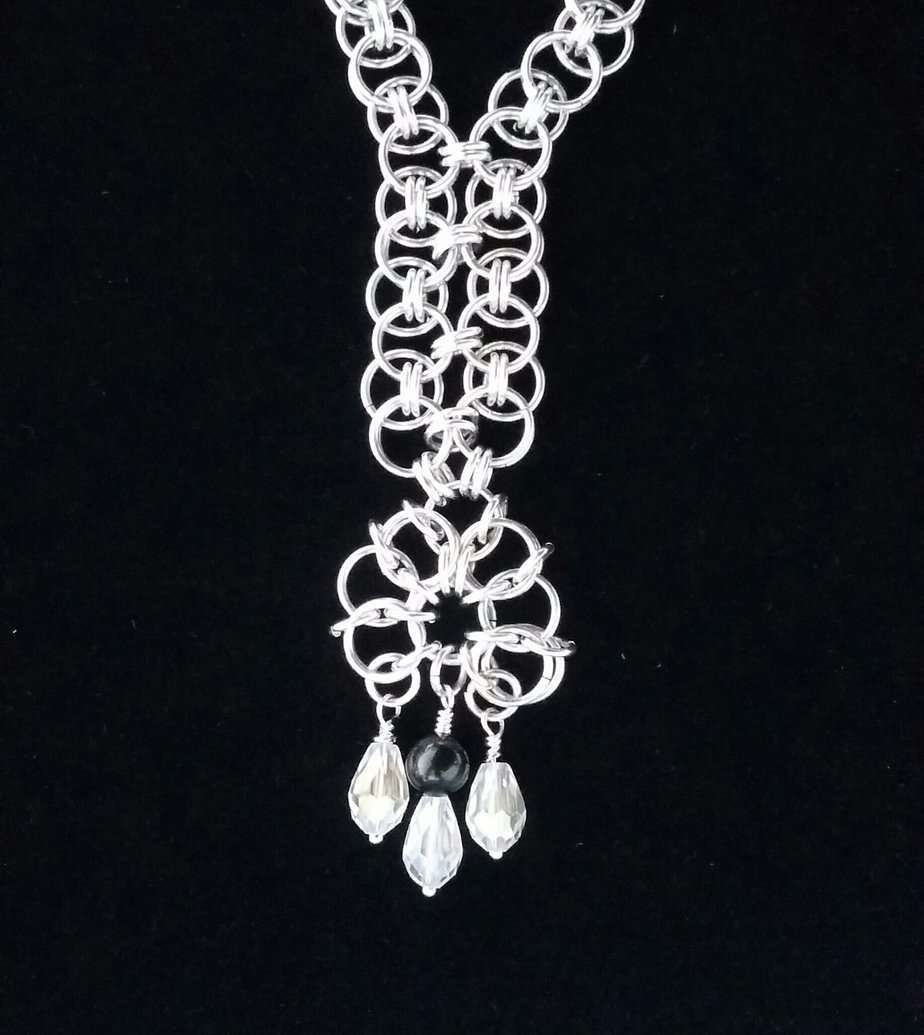 Chainmaille Viking Helm Flower Necklace - Image 10