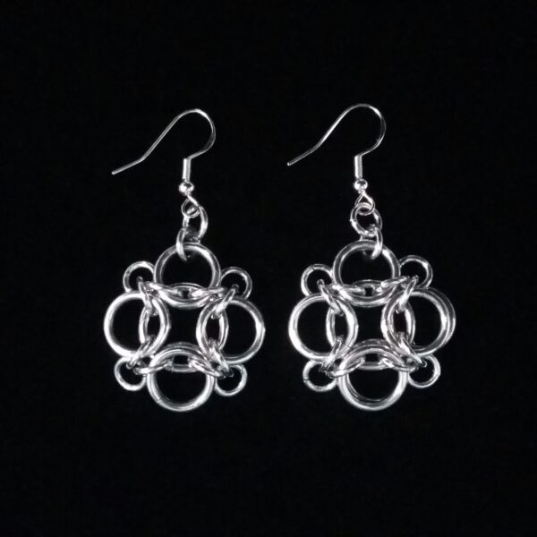 Chainmaille Celtic Cross Drop Earrings