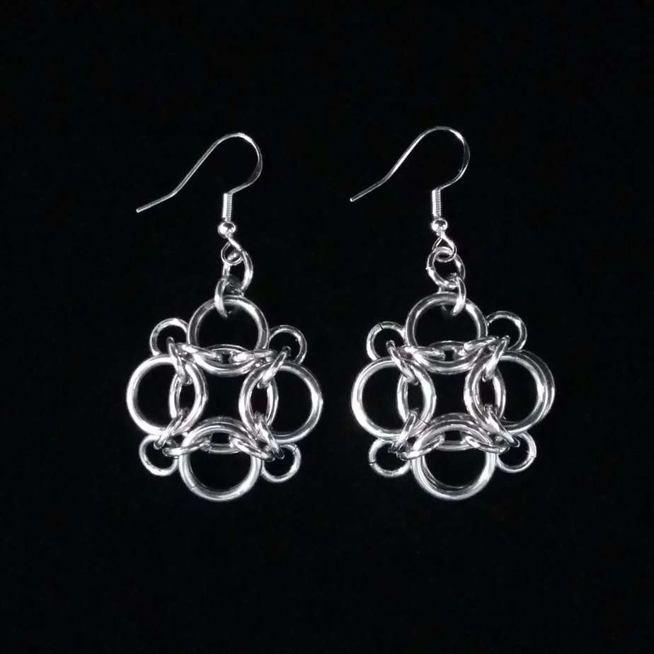 Chainmaille Celtic Cross Drop Earrings - Image 2