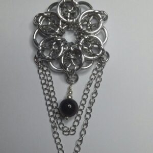 Chainmaille Chains and Tigers Eye Pendant - handmade by Quiet Space Arts (view 5)