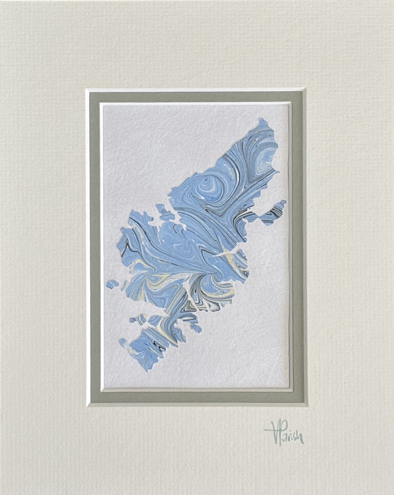 original artwork of acrylic marbled Isle of Lewis & Harris