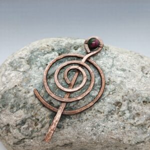 Hammered copper scarf/shawl pin