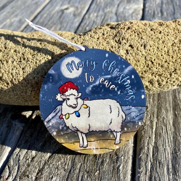 Ewe wooden Christmas tree decoration