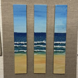 3 peice painted beach scene - handmade by Islay Celtic Craft Shop (view 2)