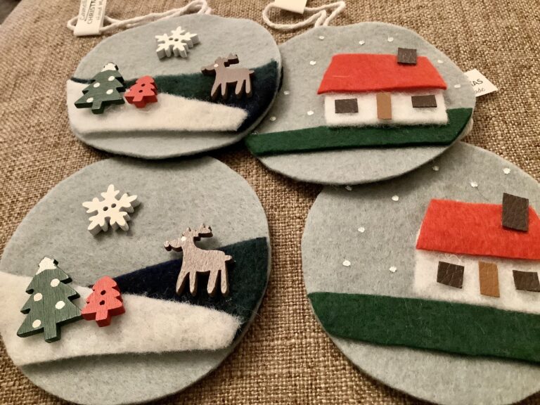 Set of 2 Felt Christmas Decorations