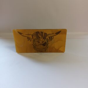 Highland coo tea light holder - handmade by Arran Glass Artist (view 2)